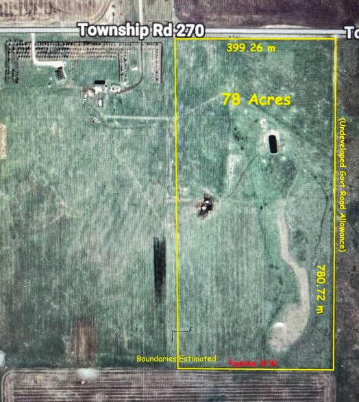 78 Acres 270 Township Rd, Airdrie, AB for sale - Aerial - Image 3 of 5
