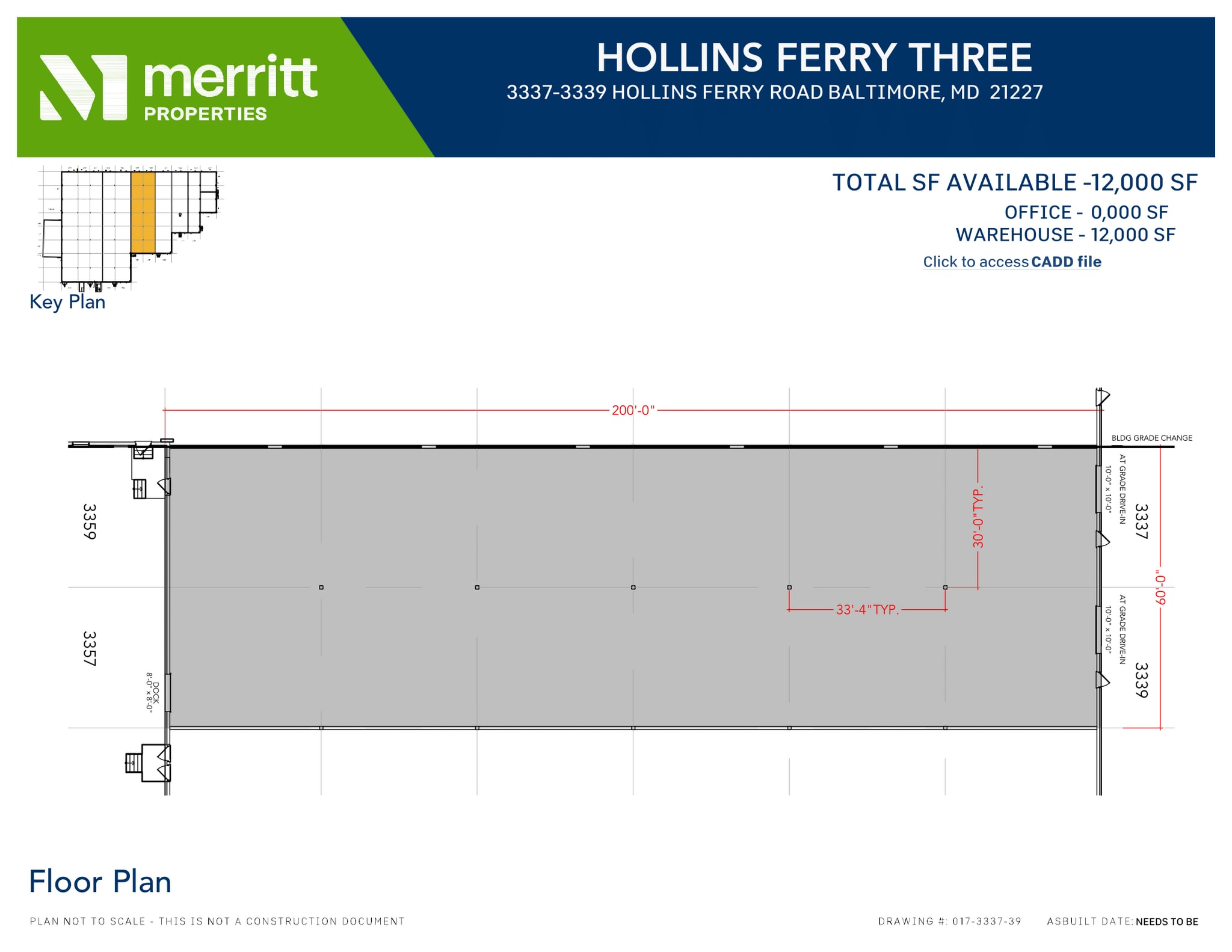 3319-3369 Hollins Ferry Rd, Lansdowne, MD à louer Plan d’étage- Image 1 de 1