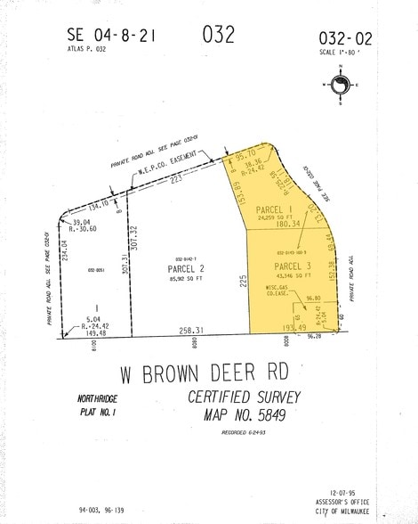 8008 W Brown Deer Rd, Milwaukee, WI for lease - Plat Map - Image 2 of 7