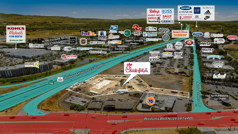 5012 Petaluma Blvd N, Petaluma, CA à vendre - Photo du bâtiment - Image 2 de 5