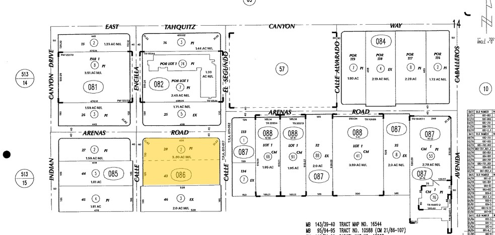 449 E Arenas Rd, Palm Springs, CA à vendre - Plan cadastral - Image 1 de 1