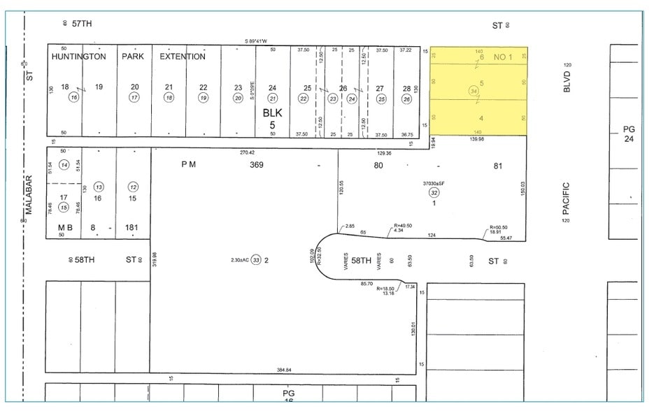5707 Pacific Blvd, Huntington Park, CA for sale - Plat Map - Image 2 of 23