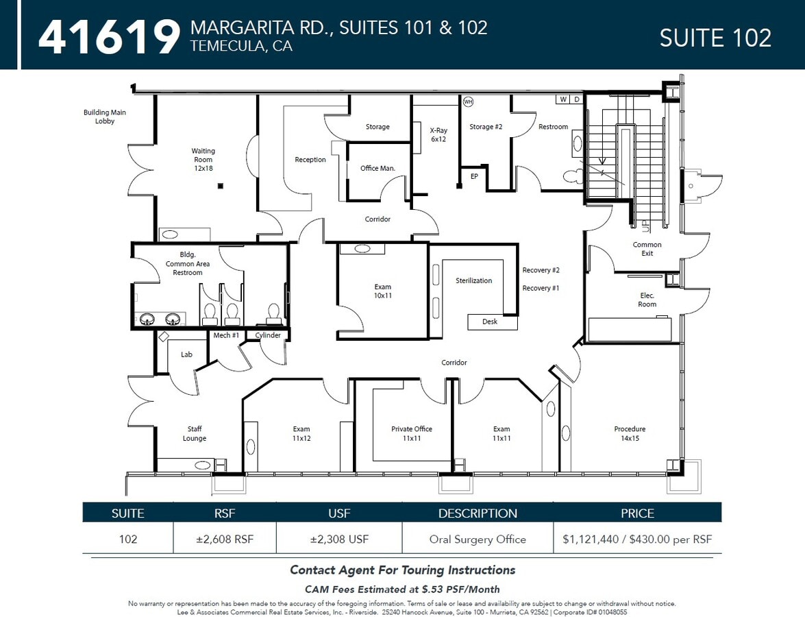 41619 Margarita Rd, Temecula, CA 92591 - Unit 102 -  - Floor Plan - Image 1 of 3
