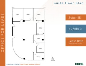 4001 N 3rd St, Phoenix, AZ à louer Plan d’étage- Image 1 de 1