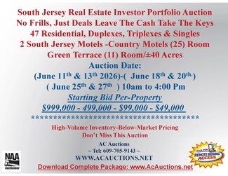 Plus de détails pour South Jersey Investor Portfolio Auction – Services hôteliers à vendre