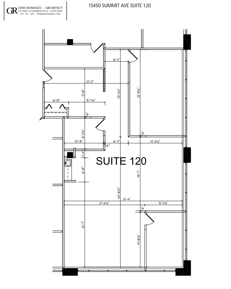 1 S 450 Summit Ave, Oakbrook Terrace, IL à louer Plan d  tage- Image 1 de 1