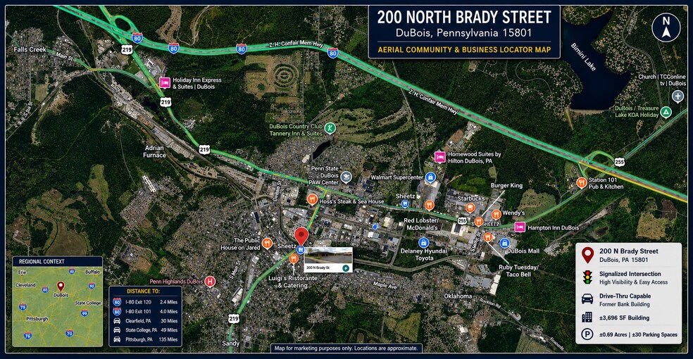 200 N Brady St, Dubois, PA à louer - Photo du bâtiment - Image 2 de 14