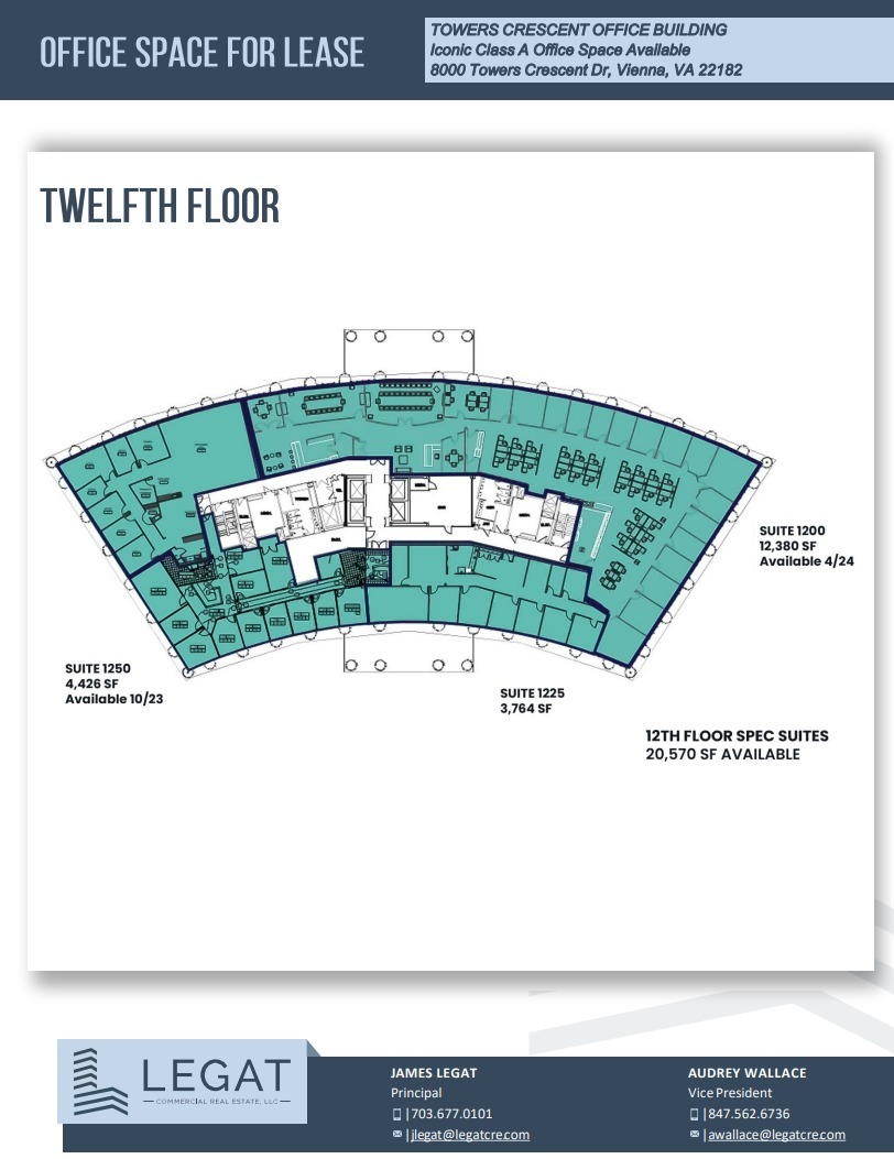 8000 Towers Crescent Dr, Vienna, VA à louer Plan d  tage- Image 1 de 1