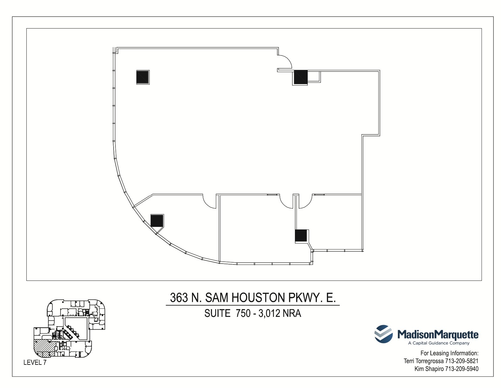 363 N Sam Houston Pky E, Houston, TX à louer Plan d’étage- Image 1 de 1