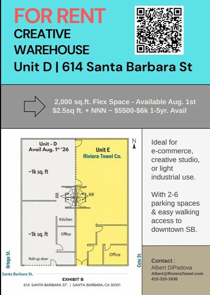 614 Santa Barbara St, Santa Barbara, CA à louer - Plan d’étage - Image 2 de 13