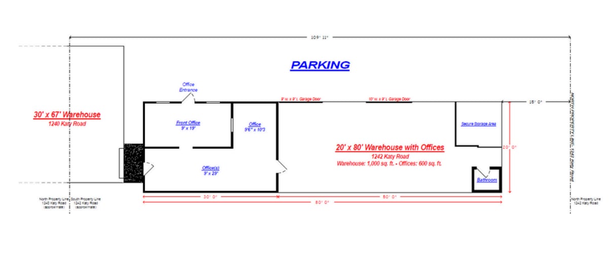 1240-1242 Katy Rd, Fort Worth, TX for lease Floor Plan- Image 1 of 1
