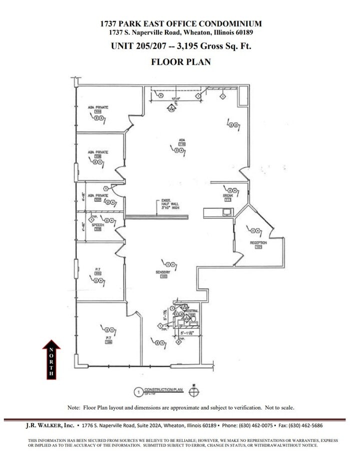 1737 S Naperville Rd, Wheaton, IL 60189 - Unit 205/207 -  - Floor Plan - Image 1 of 2