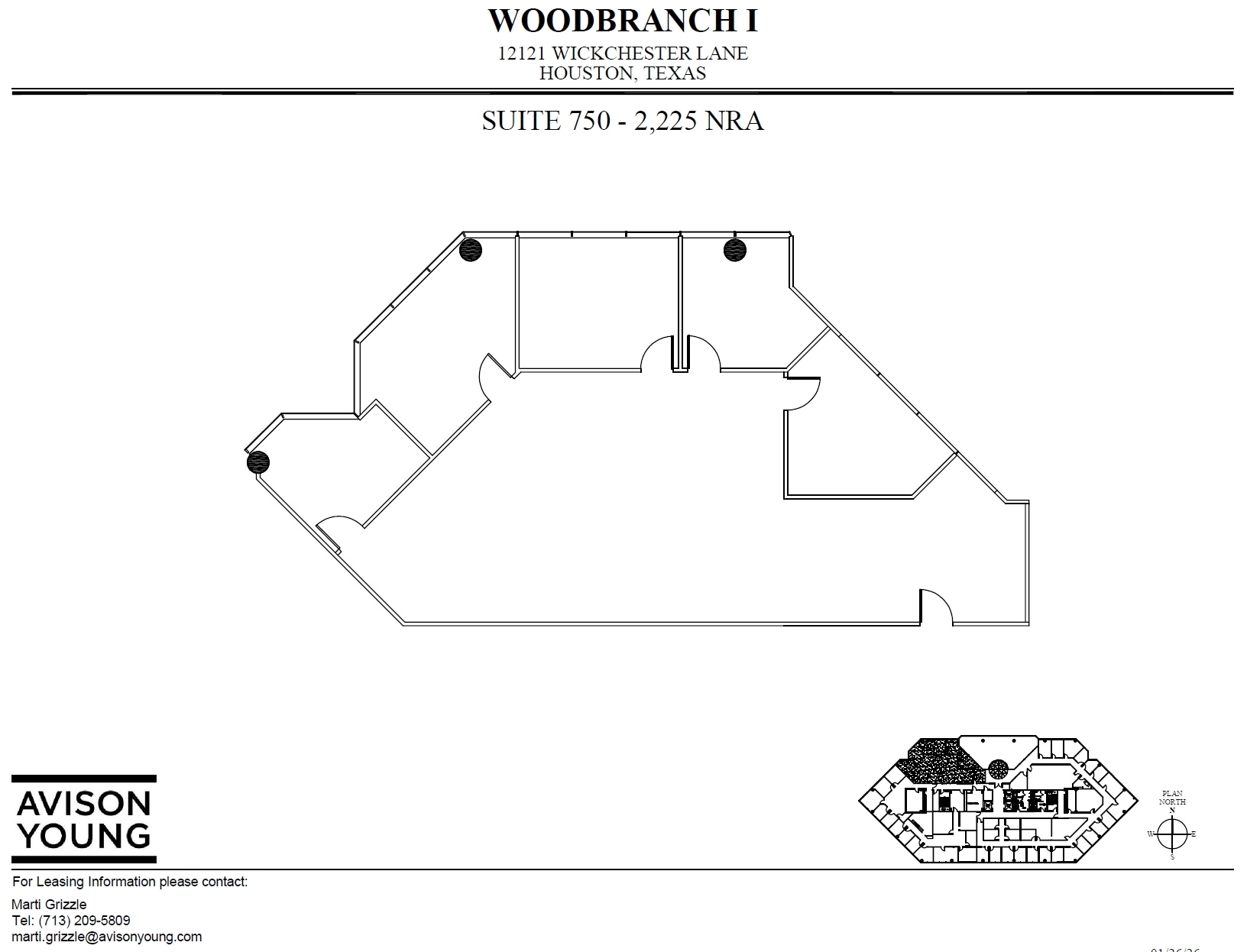 12121 Wickchester Ln, Houston, TX à louer Plan d’étage- Image 1 de 2