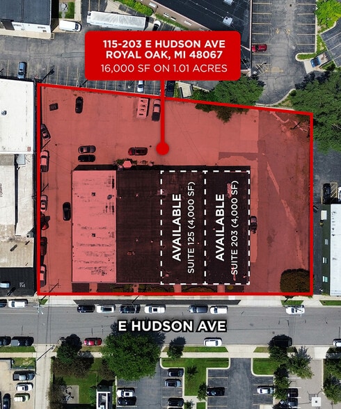 115-203 E Hudson Ave, Royal Oak, MI for lease - Building Photo - Image 2 of 5