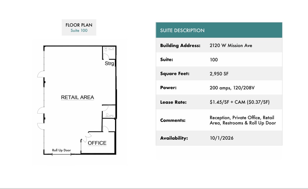 2120 W Mission Rd, Escondido, CA for lease Floor Plan- Image 1 of 1