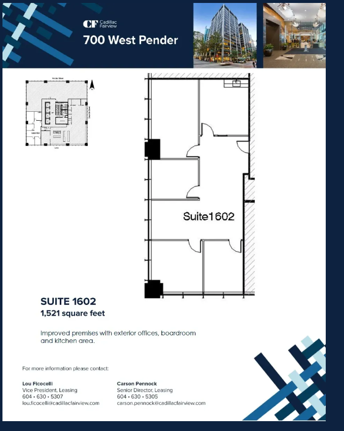 700 W Pender St, Vancouver, BC for lease Floor Plan- Image 1 of 1