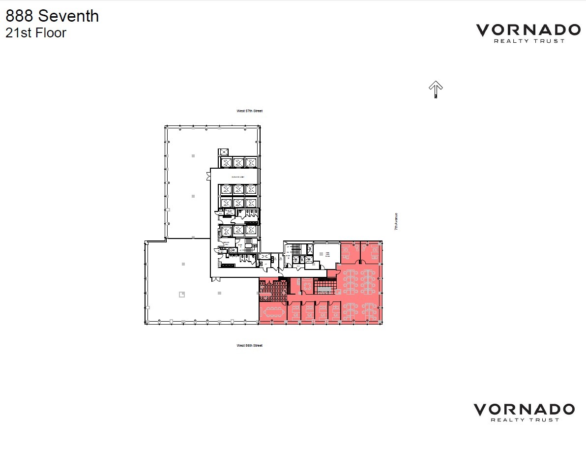 888 7th Ave, New York, NY à louer Plan d’étage- Image 1 de 1