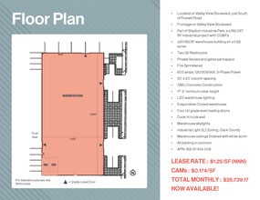 5979 Valley View Blvd, Las Vegas, NV à louer Plan d’étage- Image 1 de 1
