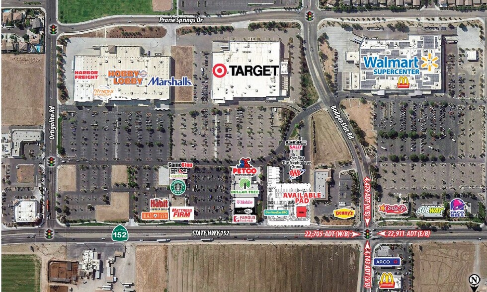 1443 W Pacheco Blvd, Los Banos, CA for lease - Aerial - Image 2 of 3