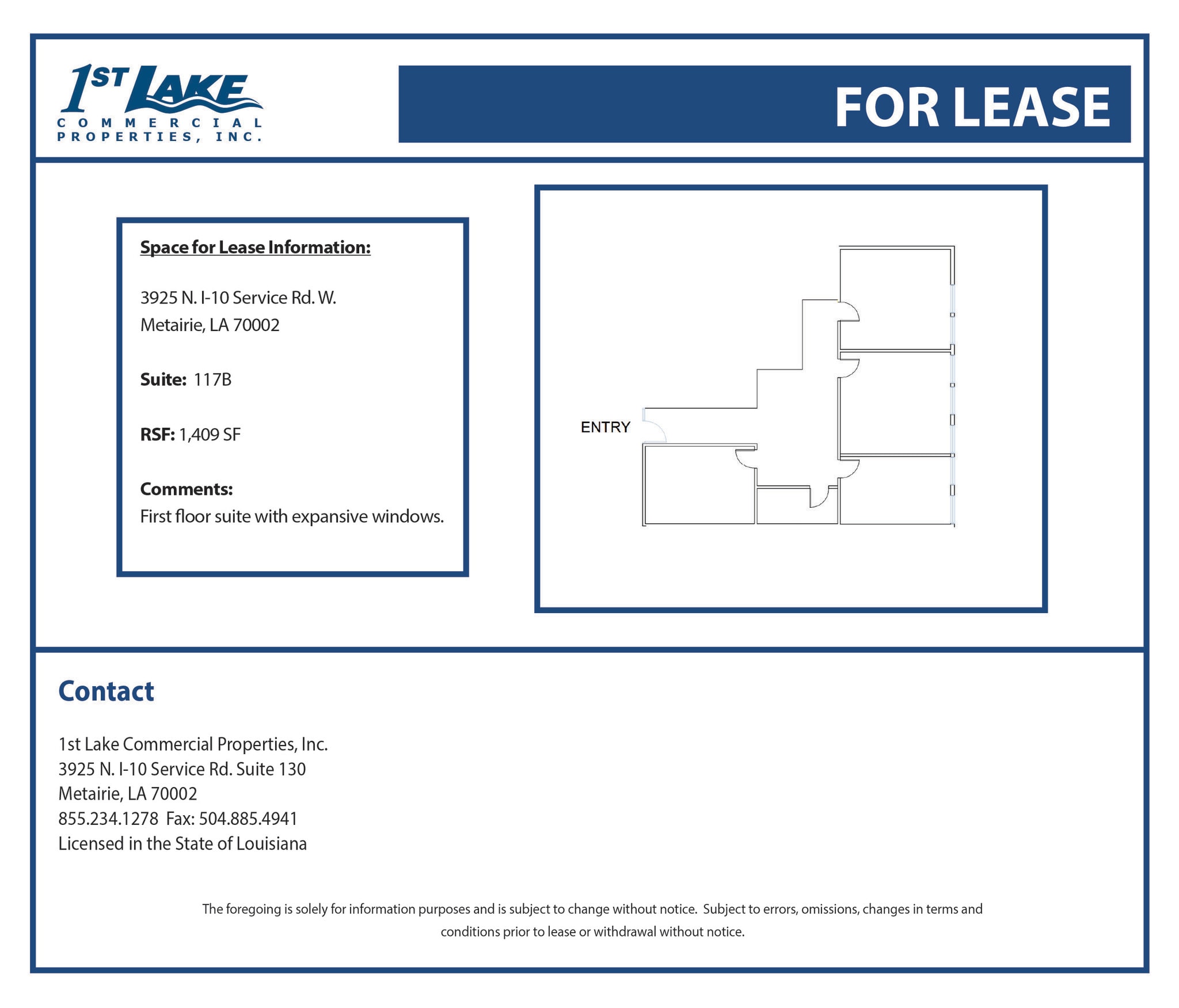 3925 N I-10 Service Rd, Metairie, LA à louer Plan d’étage- Image 1 de 1
