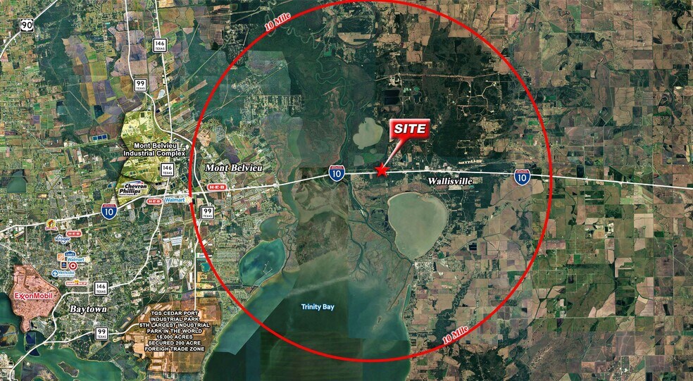 I-10 & Jerry Raymond Rd, Wallisville, TX à vendre - Aérien - Image 3 de 3