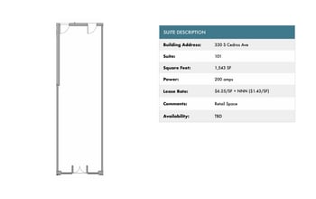 330 S Cedros Ave, Solana Beach, CA à louer Plan d’étage- Image 1 de 2