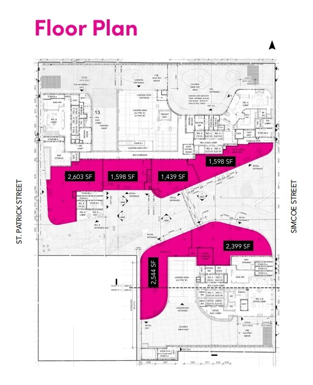 230 Simcoe St, Toronto, ON à louer Plan d’étage- Image 1 de 1