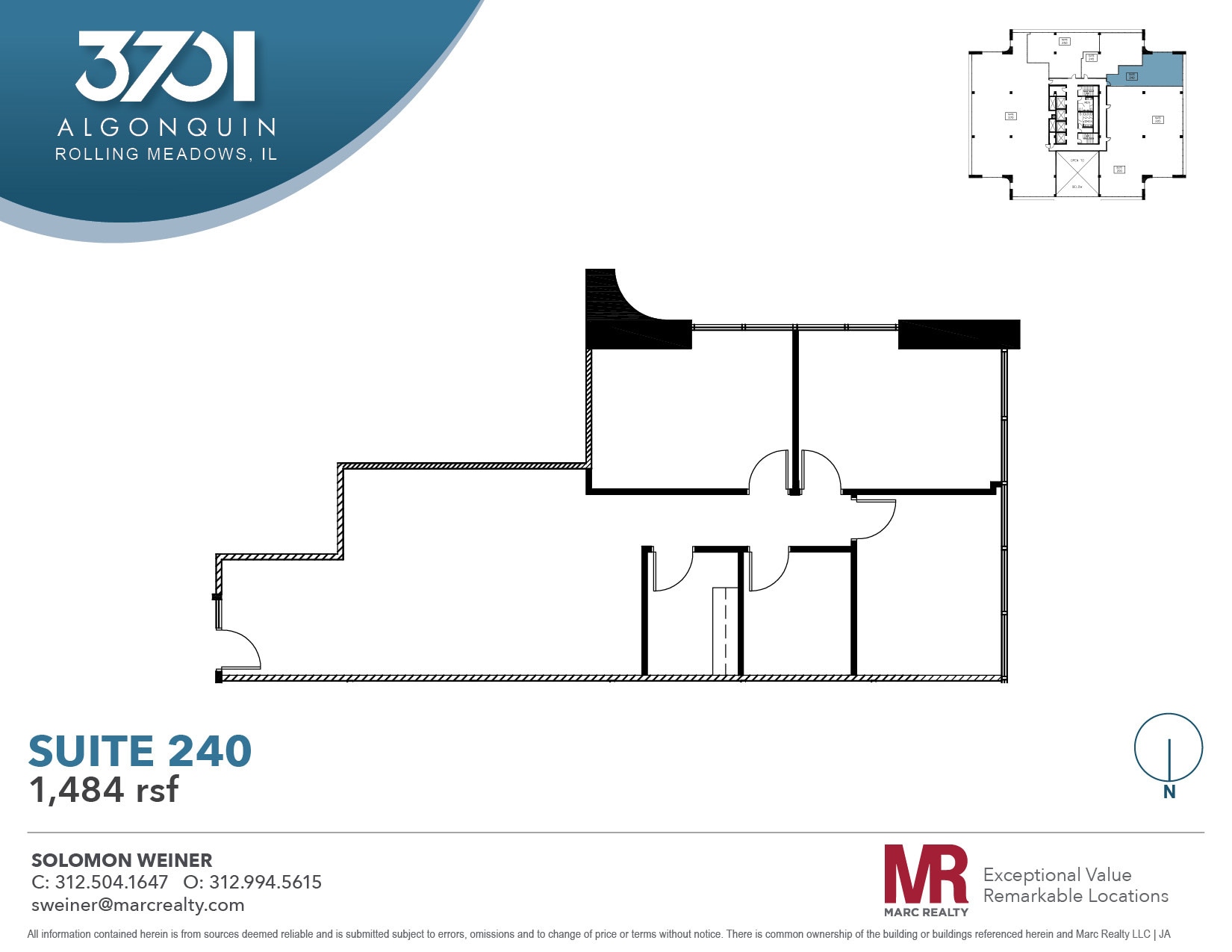 3701 Algonquin Rd, Rolling Meadows, IL à louer Plan d’étage- Image 1 de 1