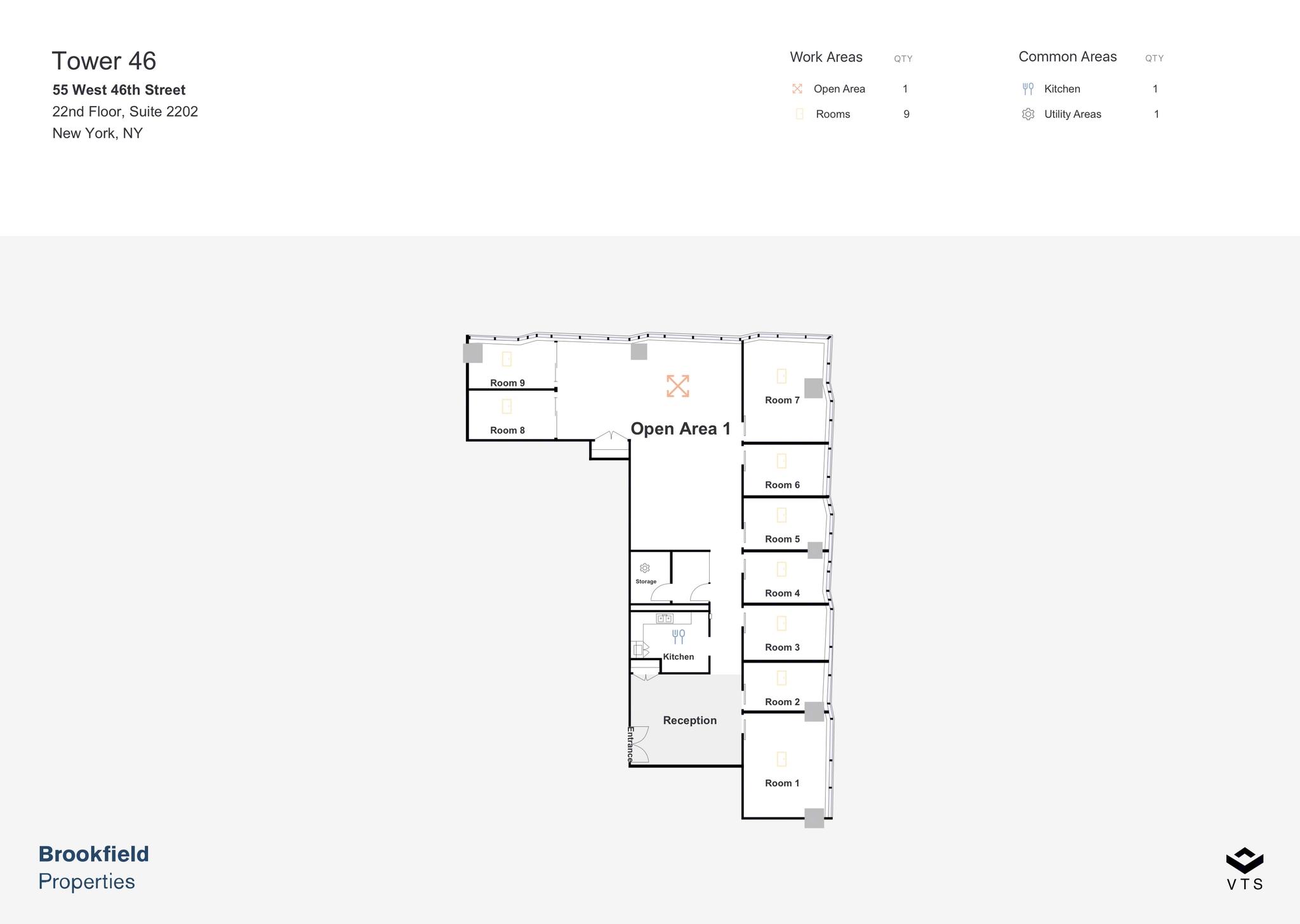 55 W 46th St, New York, NY à louer Plan d’étage- Image 1 de 1