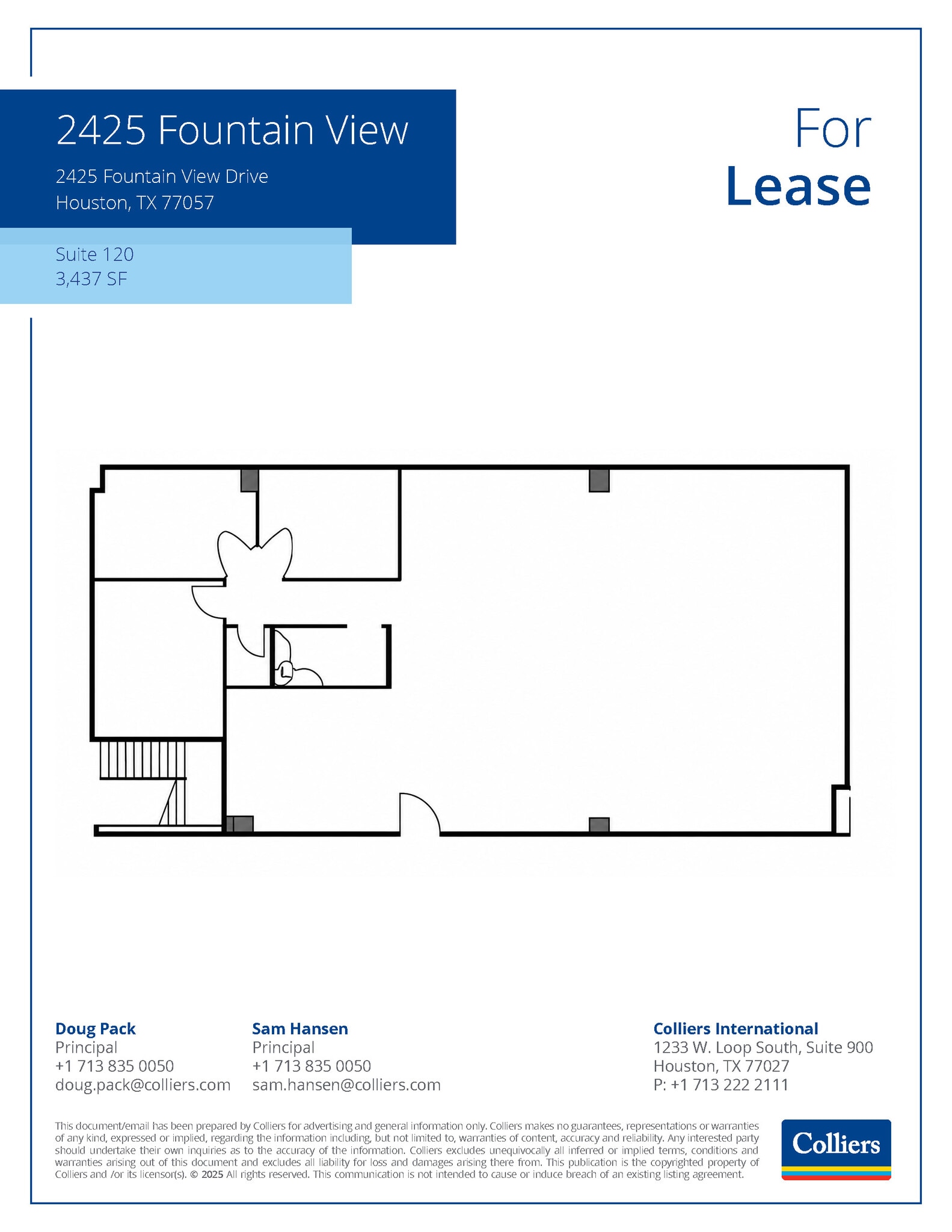2425 Fountain View Dr, Houston, TX à louer Plan d’étage- Image 1 de 1