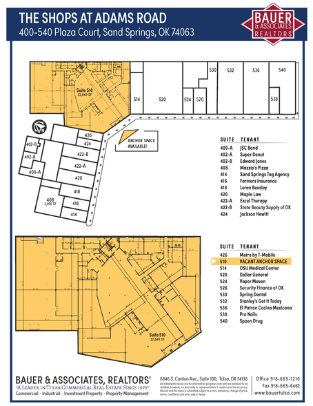 406-546 Plaza Ct, Sand Springs, OK à louer - Plan d  tage - Image 3 de 16