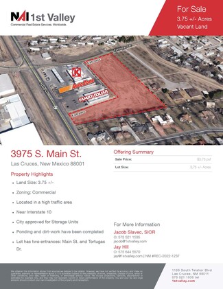 Plus de détails pour 3975 S Main St, Las Cruces, NM - Terrain à vendre