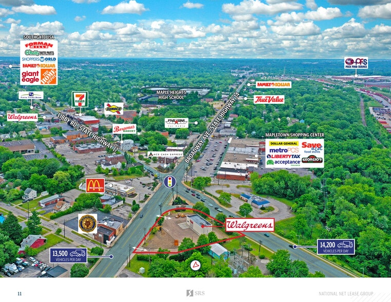 15500 Broadway Ave, Maple Heights, OH for lease - Aerial - Image 2 of 4