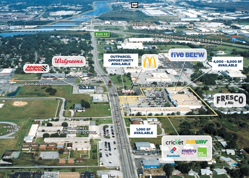 7819 Palm River Rd, Tampa, FL à louer - Aérien - Image 2 de 2