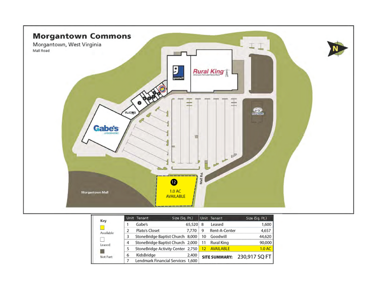 0 Mall Rd, Morgantown, WV à louer - Plan de site - Image 2 de 2