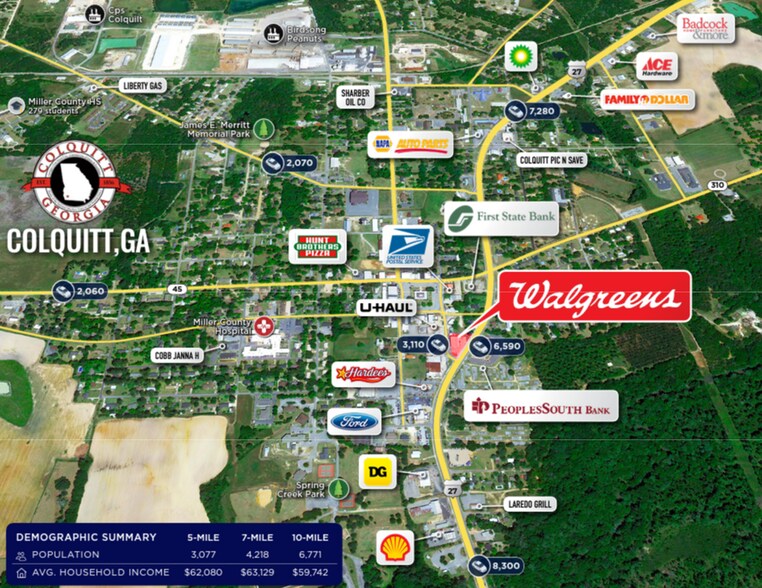 211 W College St, Colquitt, GA à louer - Aérien - Image 2 de 3