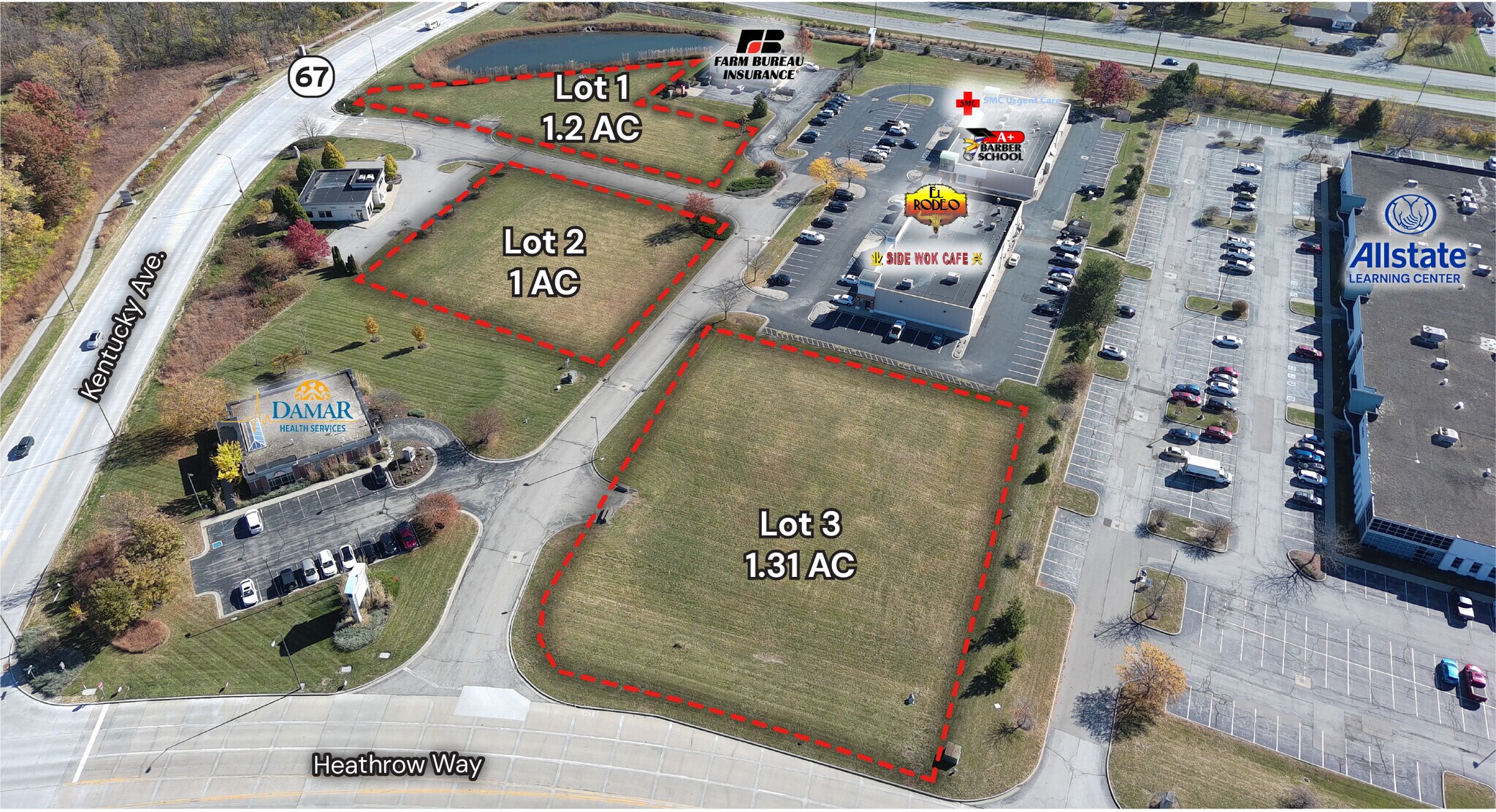 AmeriPlex Land 3 Lots portefeuille de 3 propriétés à vendre sur LoopNet.ca Aérien- Image 1 de 12