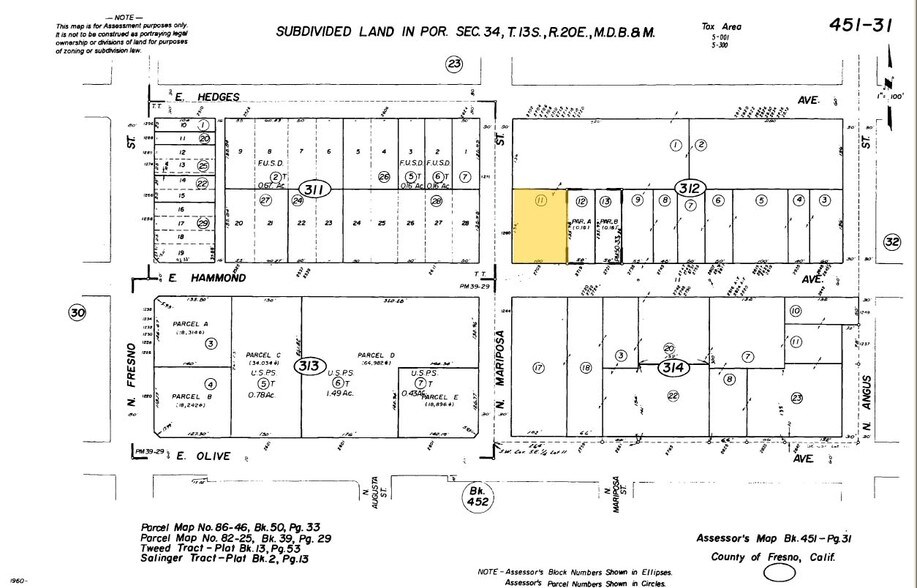 1260 N Mariposa St, Fresno, CA à vendre - Plan cadastral - Image 2 de 2