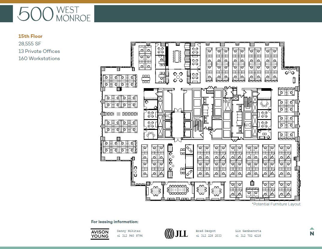 500 West Monroe St, Chicago, IL à louer Plan d  tage- Image 1 de 1