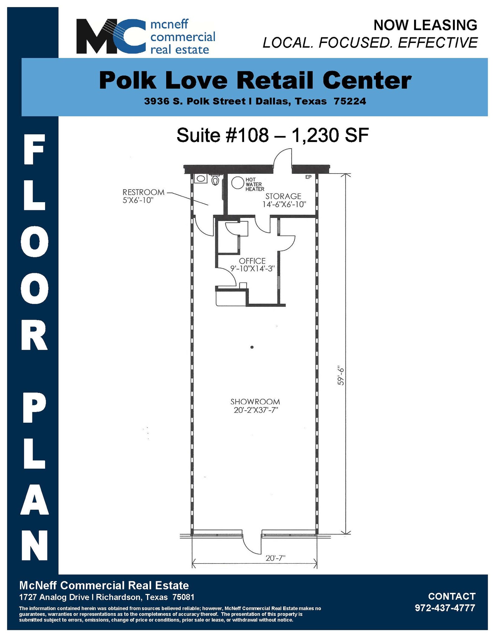 3936 S Polk St, Dallas, TX à louer Plan d’étage- Image 1 de 1