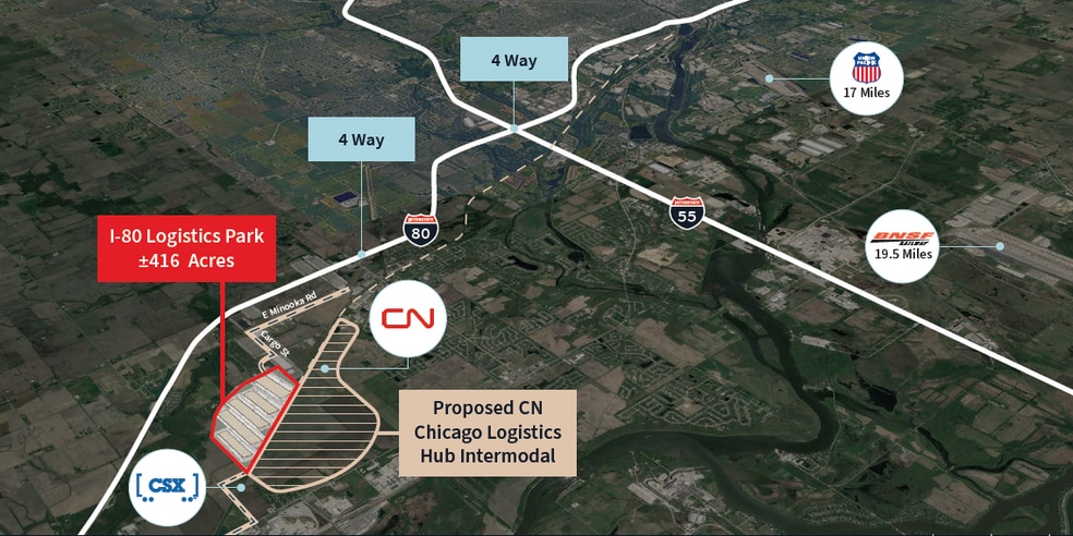 I-80 Rd, Minooka, IL à louer - Photo du bâtiment - Image 1 de 1