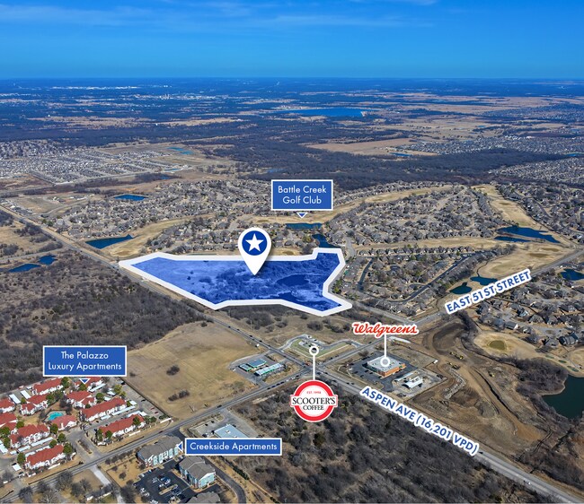 Plus de détails pour NEQ of N Aspen Ave & E 51st Street S, Broken Arrow, OK - Terrain à vendre