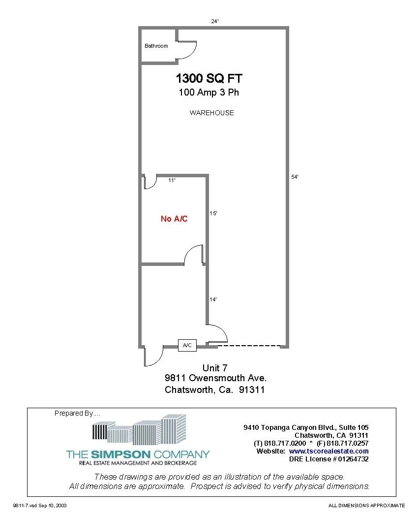 9811 Owensmouth Ave, Chatsworth, CA for lease Floor Plan- Image 1 of 1