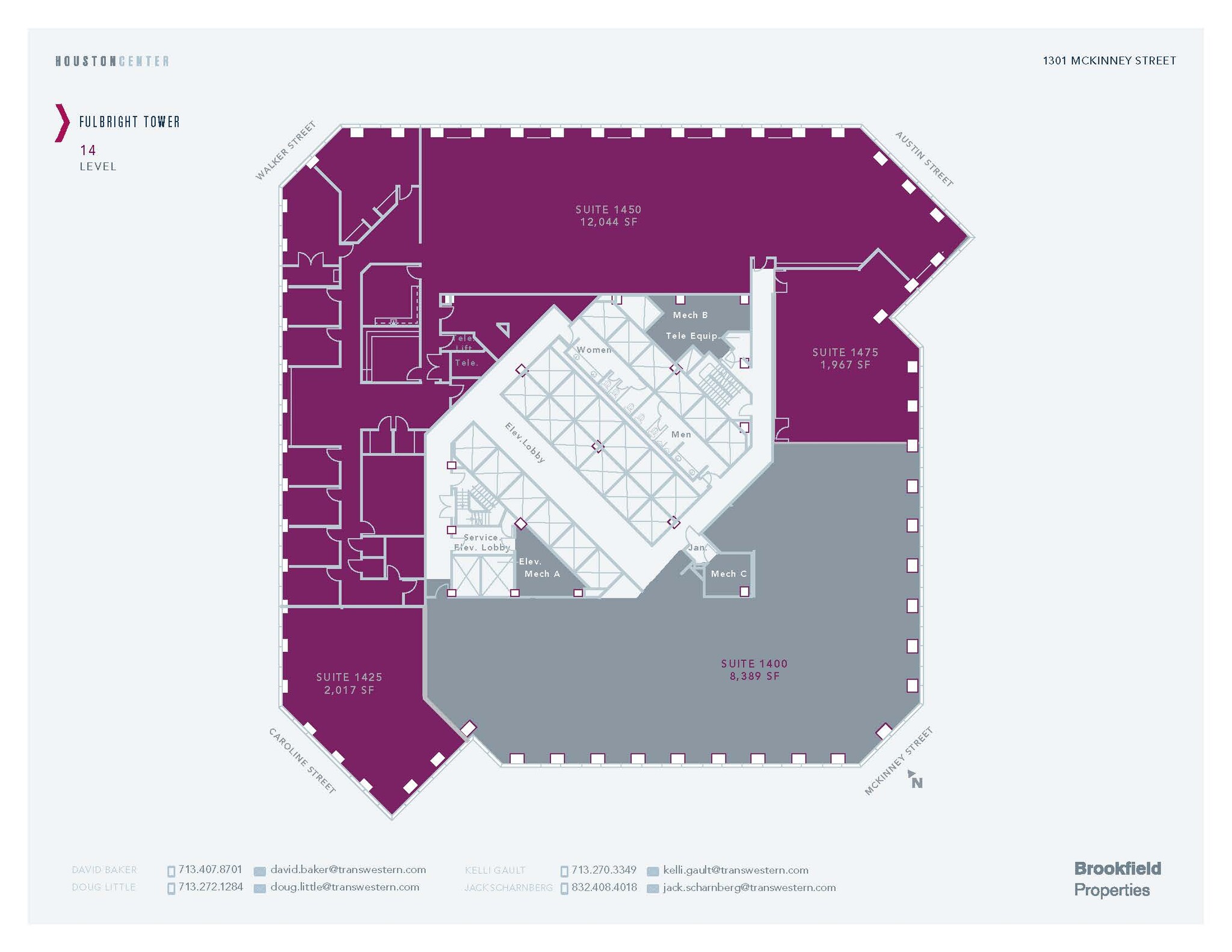 1301 McKinney St, Houston, TX à louer Plan d  tage- Image 1 de 1