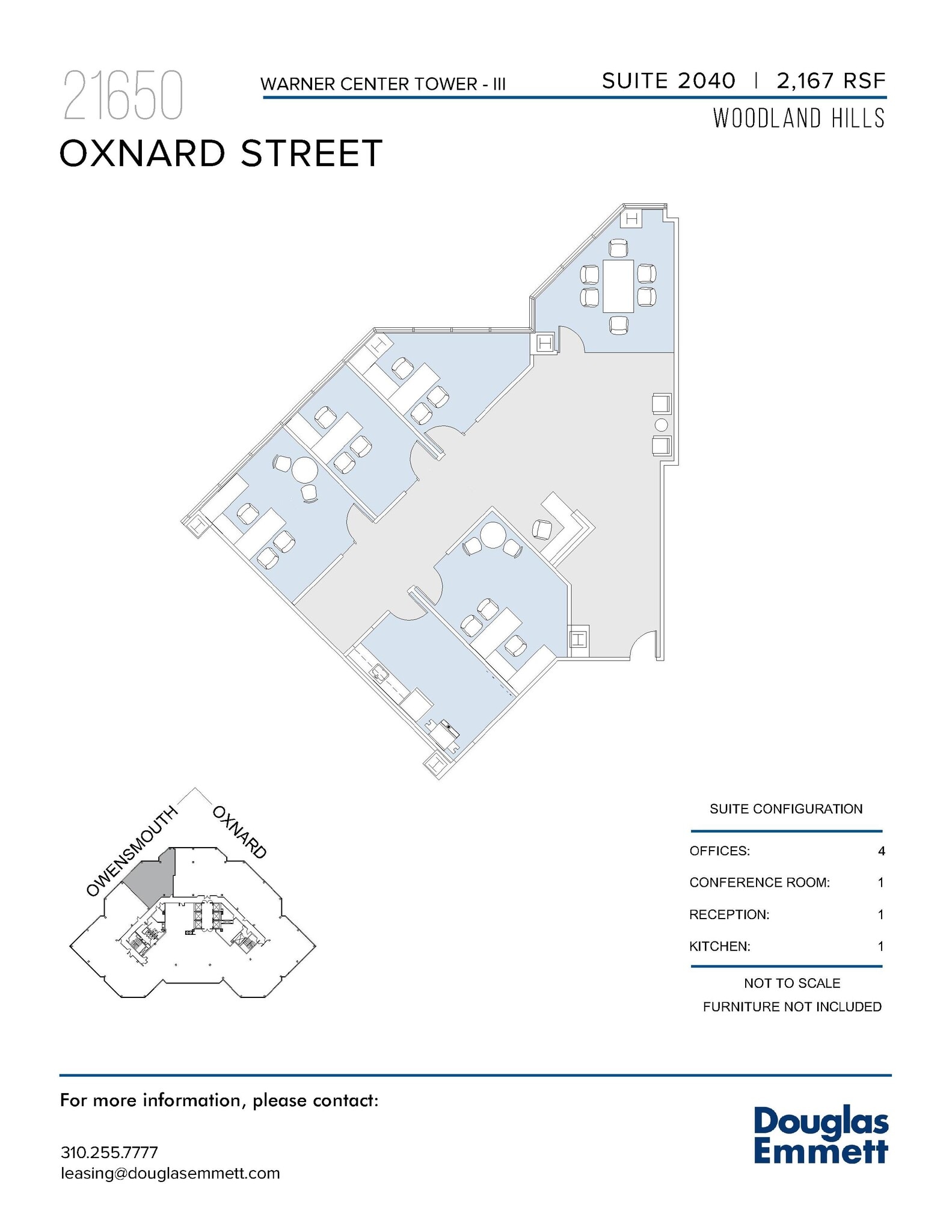 21650 Oxnard St, Woodland Hills, CA à louer Plan d’étage- Image 1 de 1