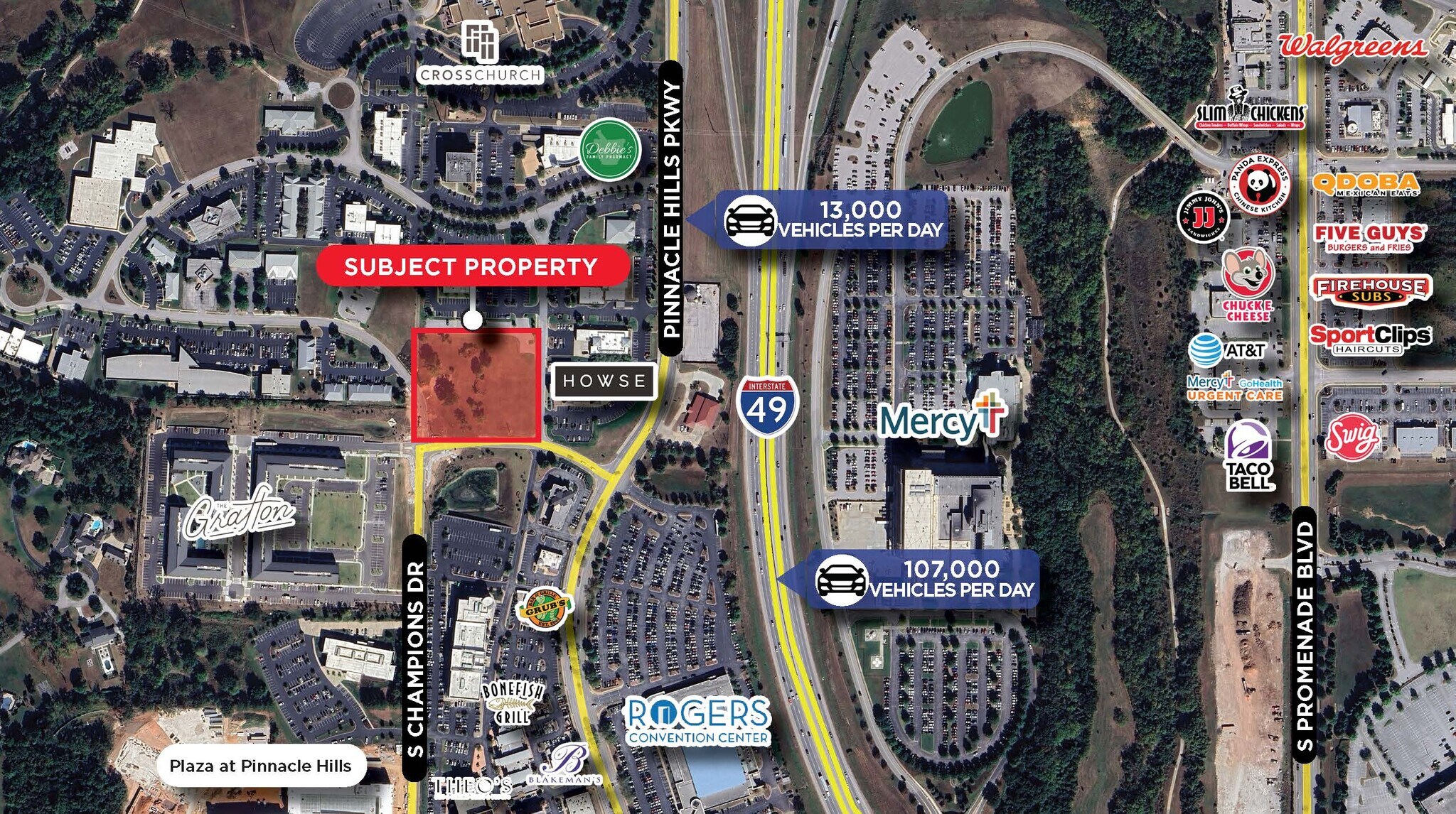 2718 S Champions Dr, Rogers, AR for sale Aerial- Image 1 of 4