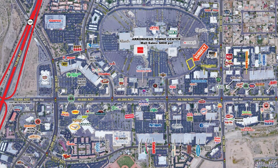 7700 W Arrowhead Towne Ctr, Glendale, AZ for lease - Aerial - Image 2 of 3