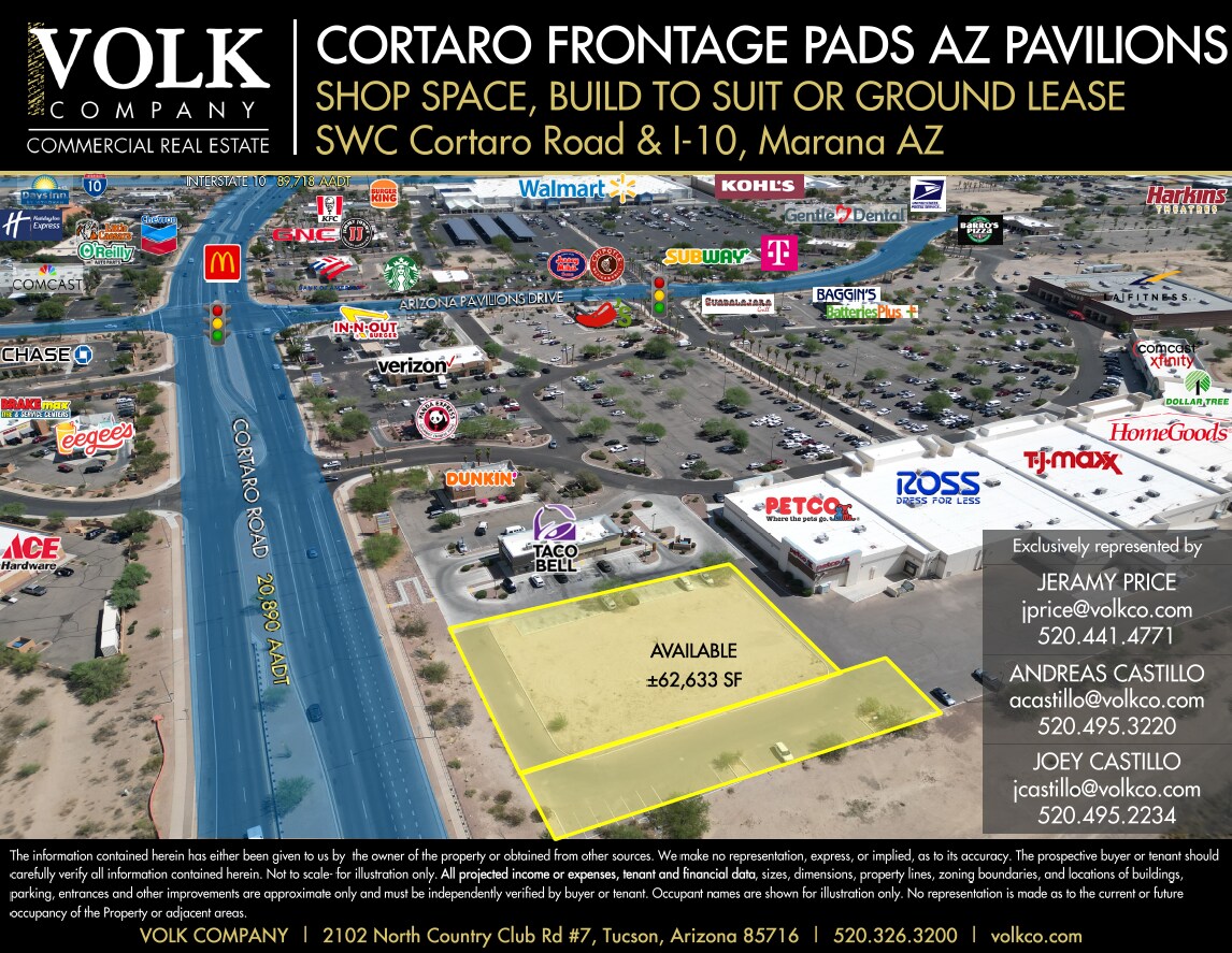 SWC N Cortaro & I-10 Rd, Tucson, AZ for lease Aerial- Image 1 of 9