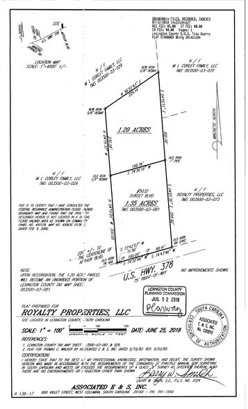 5032 Sunset Blvd, Lexington, SC à vendre - Plan de site - Image 2 de 4