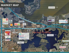 Southern Railway, Oakland, FL - Aérien  Vue de la carte